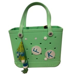 Green Medium Bogg Bag with Tassel